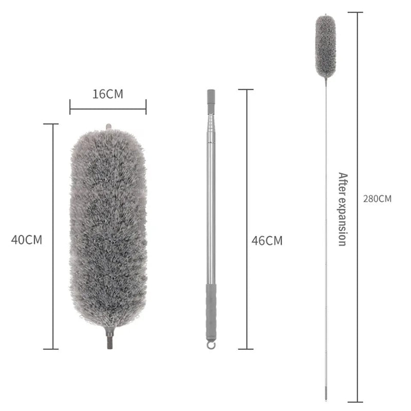 280cm Telescopic Microfiber Duster – Extendable Long Handle Dust Cleaner