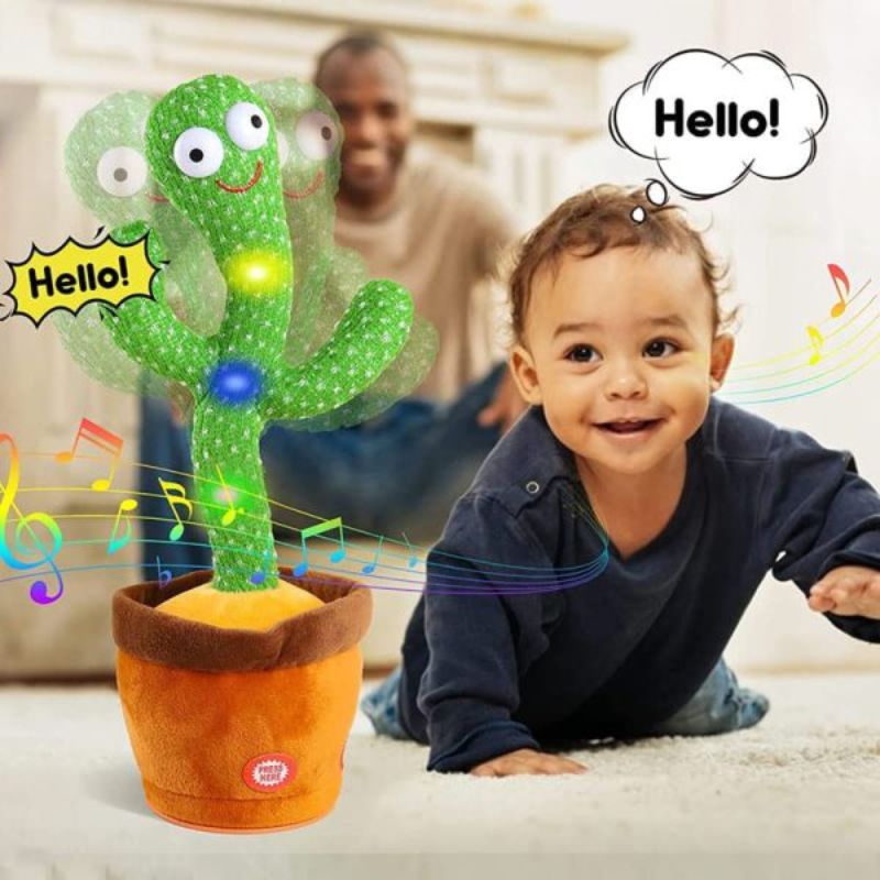 Portable Rechargeable Dancing Cactus Toy – Talking & Musical Baby Toy (With Box)