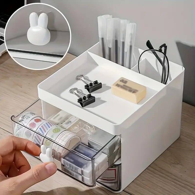Desktop Double Layer Plastic Storage Organizer Rack | Multipurpose Cosmetic, Kitchen & Office Shelf