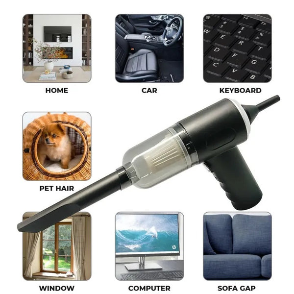 Portable 3-in-1 Vacuum Cleaner – Wireless Handheld Car & Home Vacuum, Air Duster & Blower
