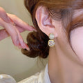 Korean Zircon Crystal Earrings for Women | Golden ZJE-163