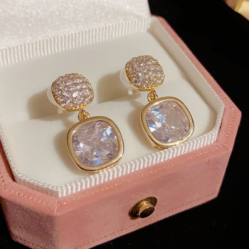 Korean Zircon Crystal Earrings for Women | Golden ZJE-163
