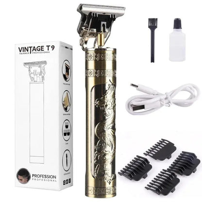 Vintage T9 USB Rechargeable Hair Trimmer for Men | Beard & Hair Clipper