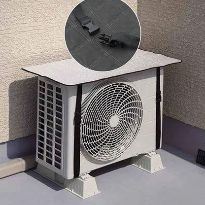 AC Outdoor Unit Sunshade Cover – Silver Reflective Heat Shield & Dust Protector with Clips