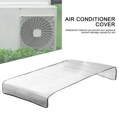 AC Outdoor Unit Sunshade Cover – Silver Reflective Heat Shield & Dust Protector with Clips