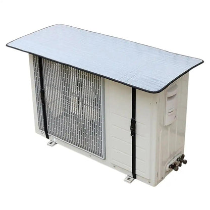AC Outdoor Unit Sunshade Cover – Silver Reflective Heat Shield & Dust Protector with Clips