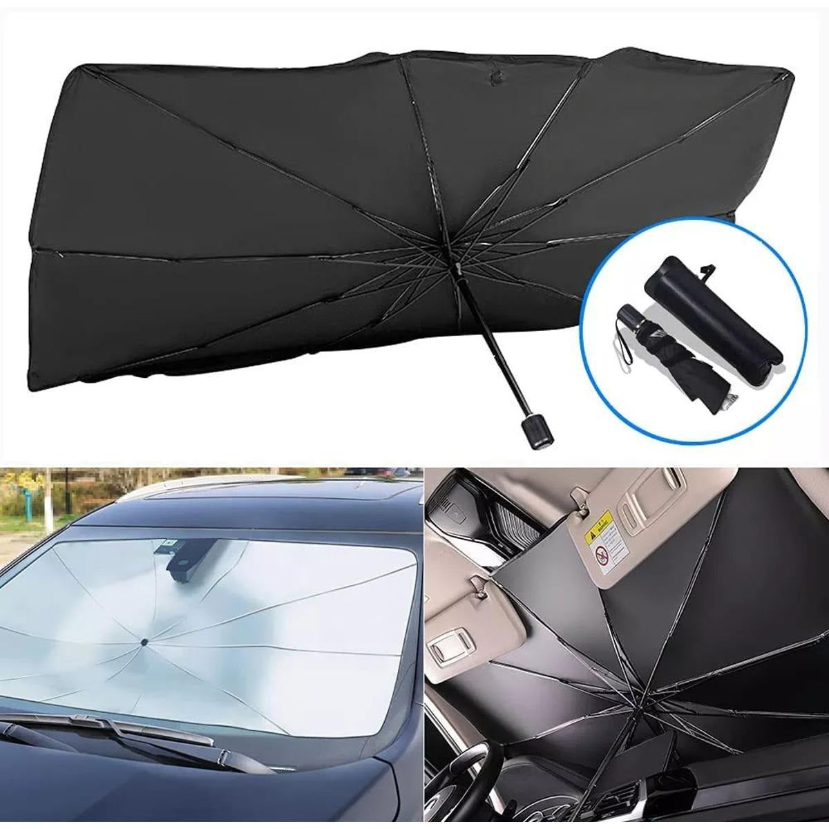 Premium Car Windshield Sun Shade Umbrella – Foldable UV Reflective Front Window Sunshade