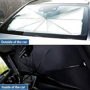 Premium Car Windshield Sun Shade Umbrella – Foldable UV Reflective Front Window Sunshade