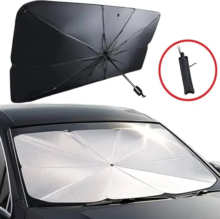 Premium Car Windshield Sun Shade Umbrella – Foldable UV Reflective Front Window Sunshade