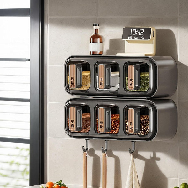 Wall Mounted Seasoning Box – Transparent Space-Saving Kitchen Organizer