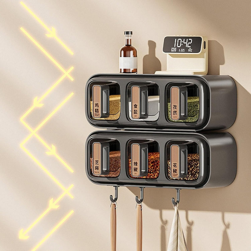 Wall Mounted Seasoning Box – Transparent Space-Saving Kitchen Organizer