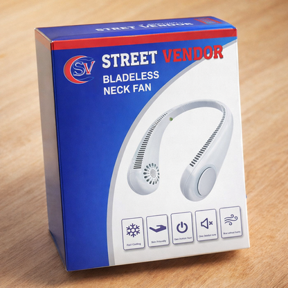 STREET VENDOR Bladeless Neck Fan – Portable USB Rechargeable Personal Cooler