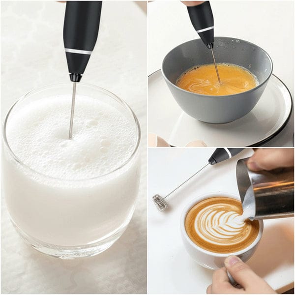 2 in 1 Electric Milk Frother & Egg Whisk – USB Rechargeable Coffee Beater