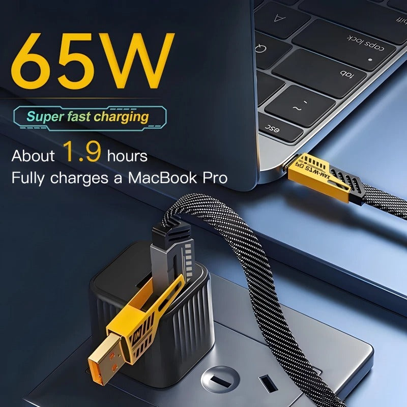 4-in-1 Fast Charging Data Cable | USB-A & USB-C to Lightning Cable | Braided Multi-Function Charging & Data Sync Cable