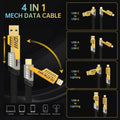 4-in-1 Fast Charging Data Cable | USB-A & USB-C to Lightning Cable | Braided Multi-Function Charging & Data Sync Cable