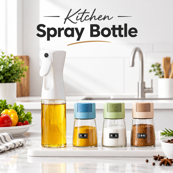 4PCS Daisy Glass Oil & Spice Seasoning Set with Oil Bottle