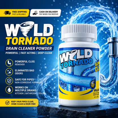 Wild Tornado Drain Cleaner Powder – Powerful Sink & Pipe Clog Remover
