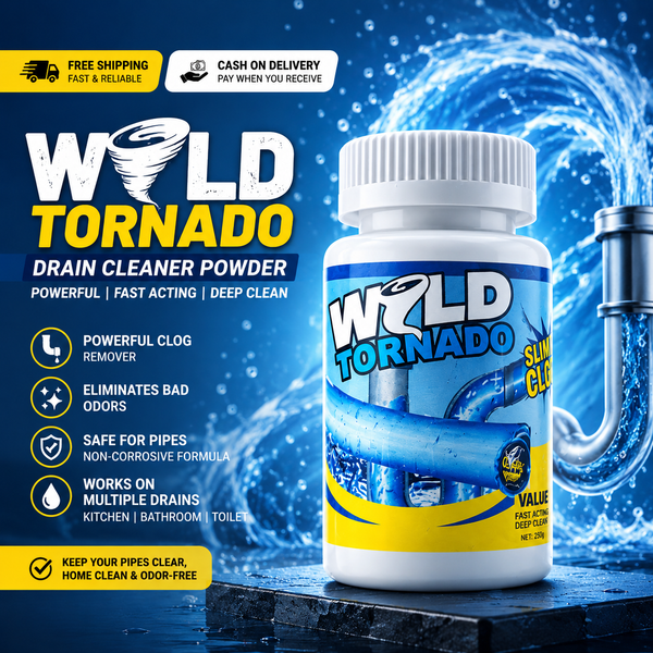 Wild Tornado Drain Cleaner Powder – Powerful Sink & Pipe Clog Remover