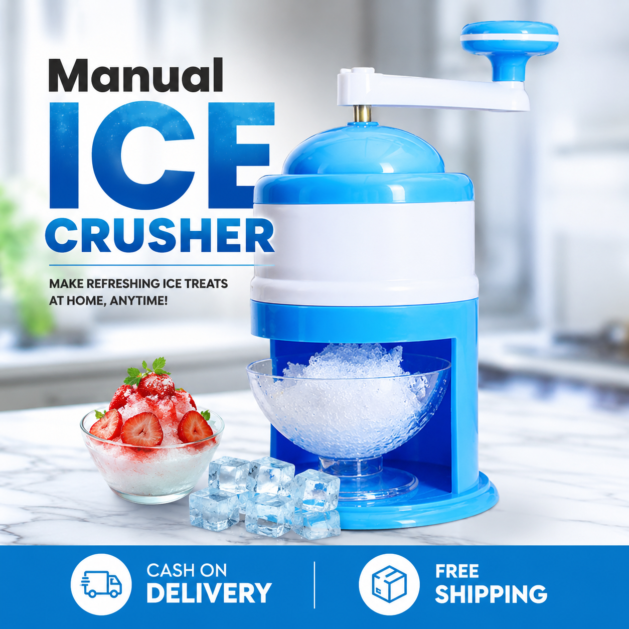 Manual Ice Crusher Machine – Gola Ganda & Snow Cone Ice Shaver