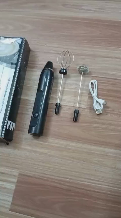 2 in 1 Electric Milk Frother & Egg Whisk – USB Rechargeable Coffee Beater